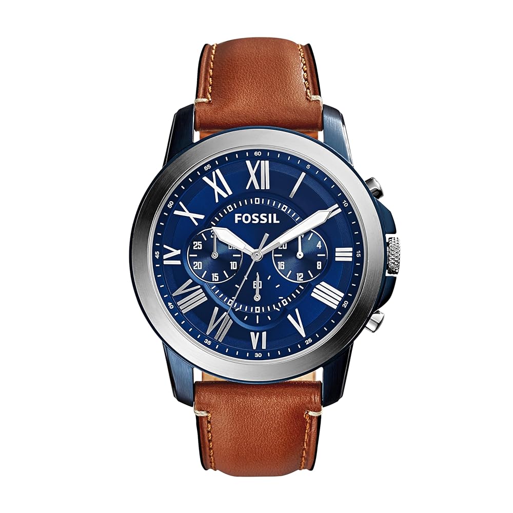 Fossil Grant Males’s Watch That includes Chronograph or Computerized Show with Real Leather-based or Stainless Metal Strap