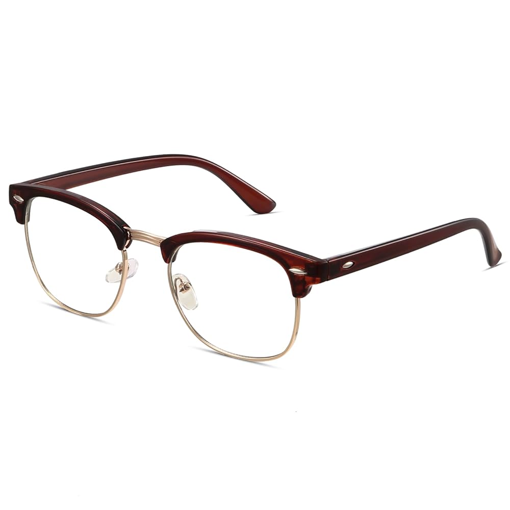 Racico Blue Gentle Blocking Glasses for Males and Ladies – Anti Blue-Ray Clear Gaming Lenses in Brown and Gold